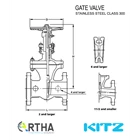 KITZ GATE VALVE STAILESS STEEL CLASS 300 2
